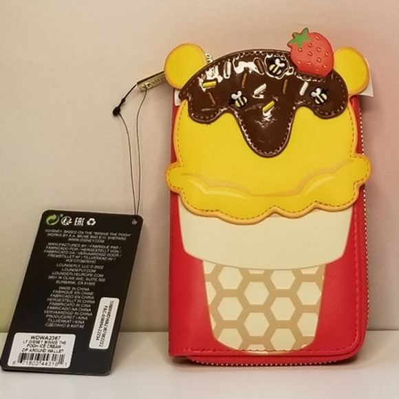 Disney’s Loungefly Exclusive - Winnie the Pooh Ice Cream Zip Around Wallet NWT - Picture 1 of 5